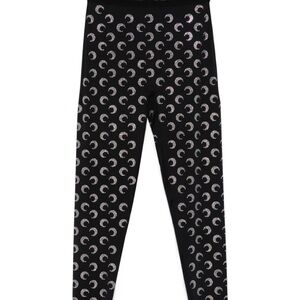 Marine Serre Black and White Crescent Moon Leggings